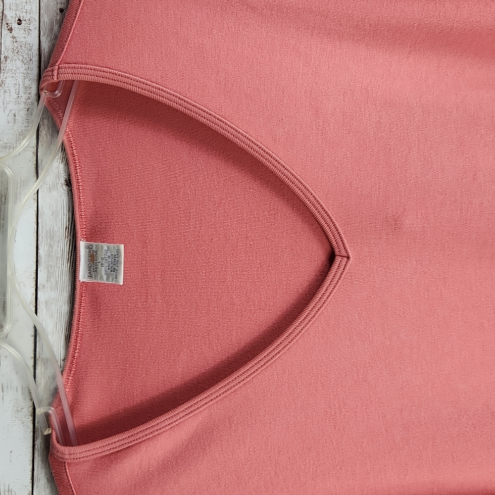 Land's End, Women's Coral Tunic top, v-neck, short Sleeves, Sz 14-16 - Picture 4 of 7